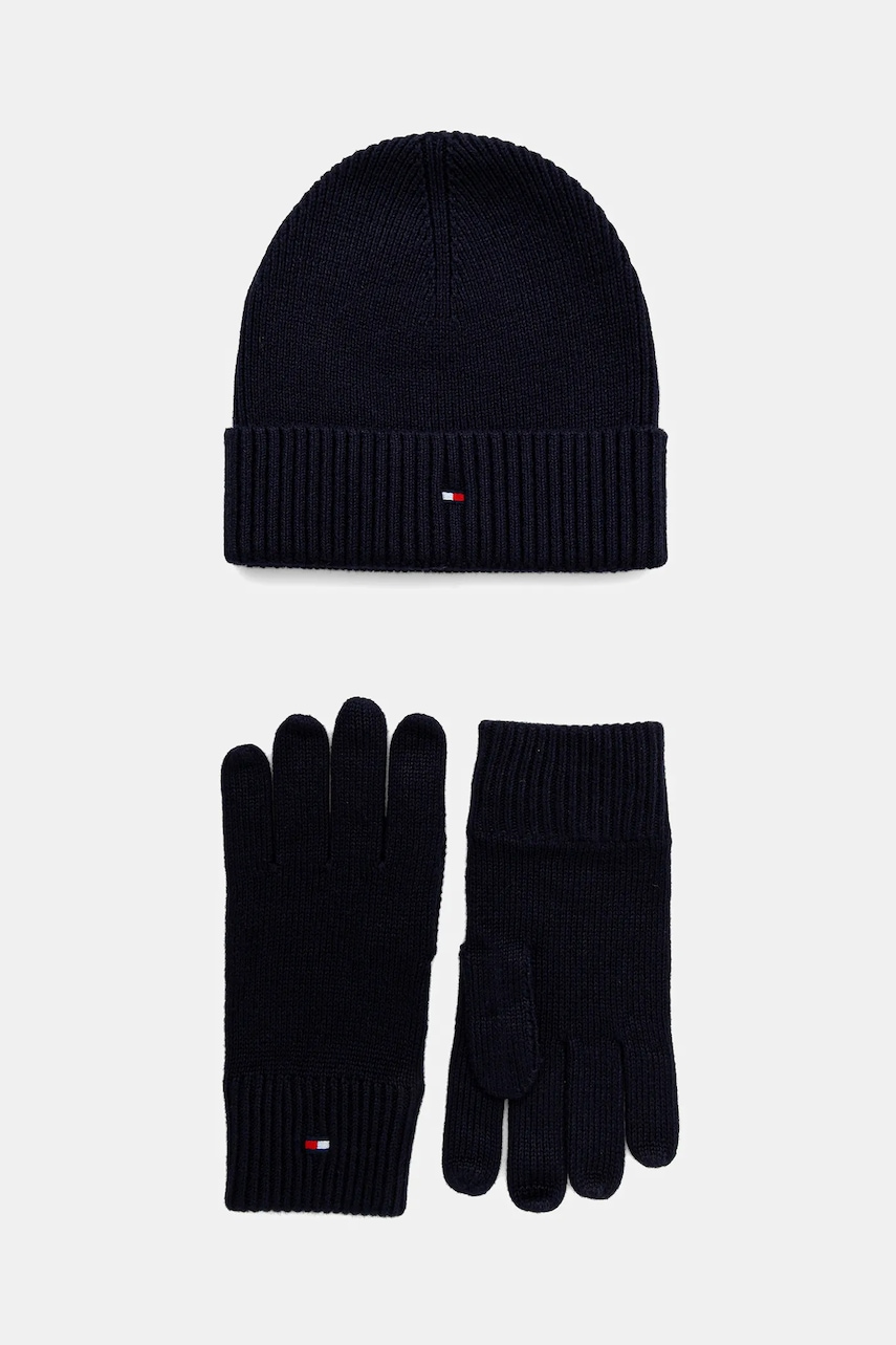 Čepice a rukavice s příměsí kašmíru Tommy Hilfiger 2-pack