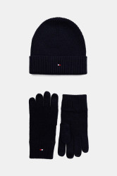 Čepice a rukavice s příměsí kašmíru Tommy Hilfiger 2-pack