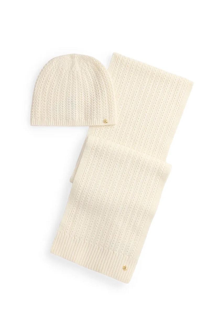 Čepice a šála s přídavkem vlny Lauren Ralph Lauren