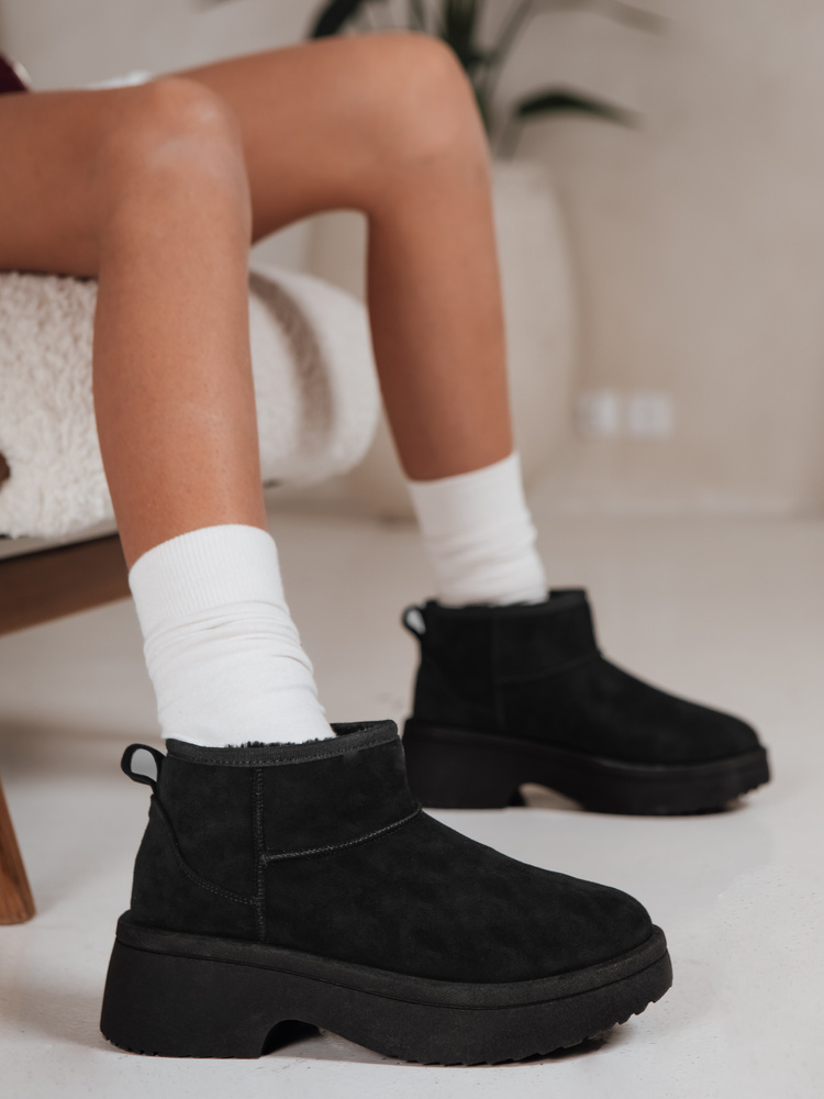 Černé kotníkové zimní boty