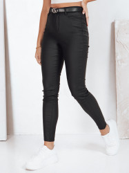 Černé voskované dámské jeggings