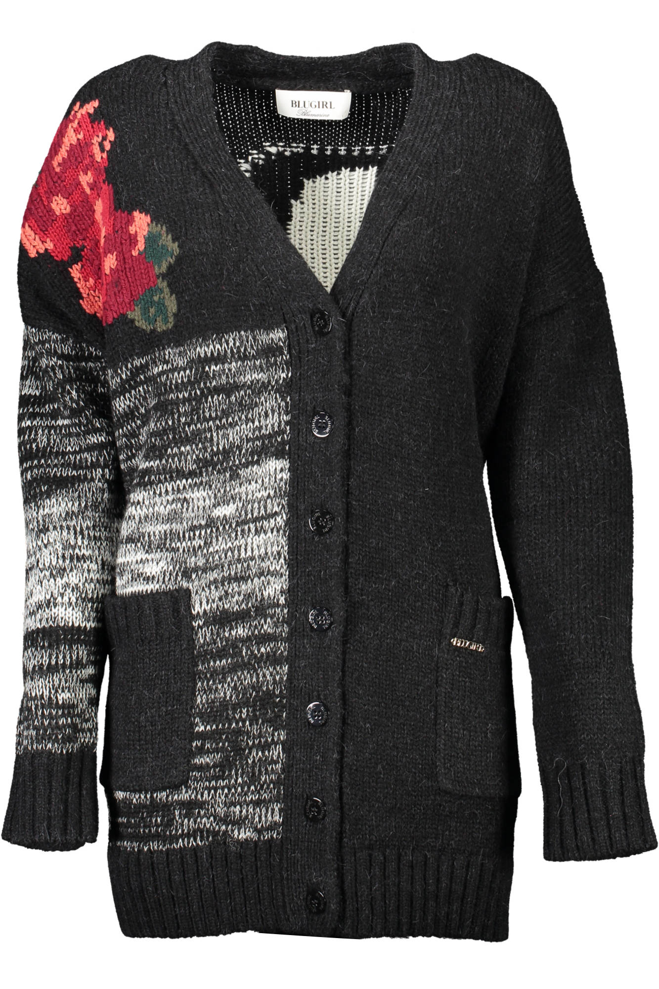 Černý cardigan Blugirl s květinovým vzorem