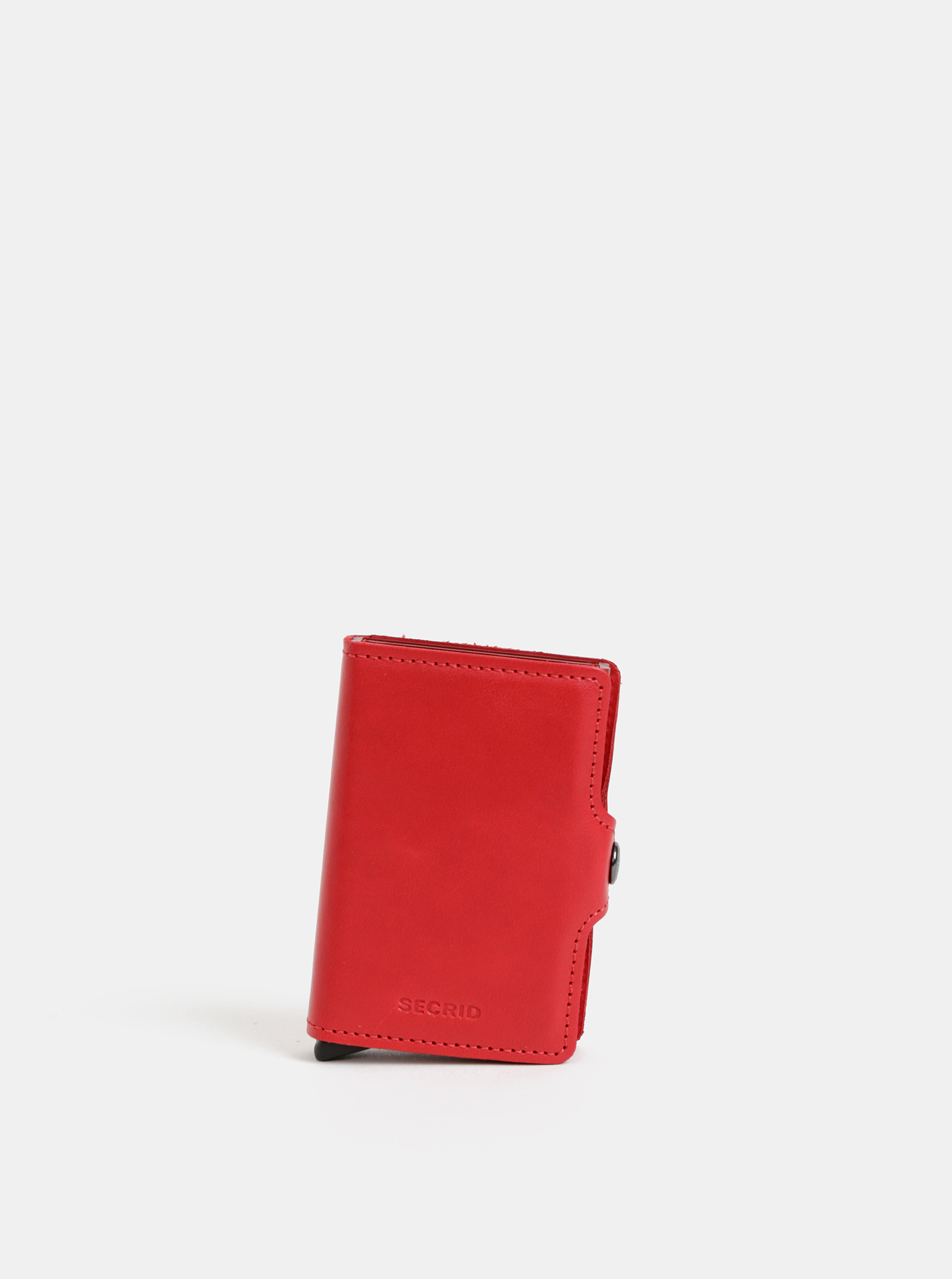 Červená kožená peněženka s hliníkovými pouzdry Secrid Twinwallet
