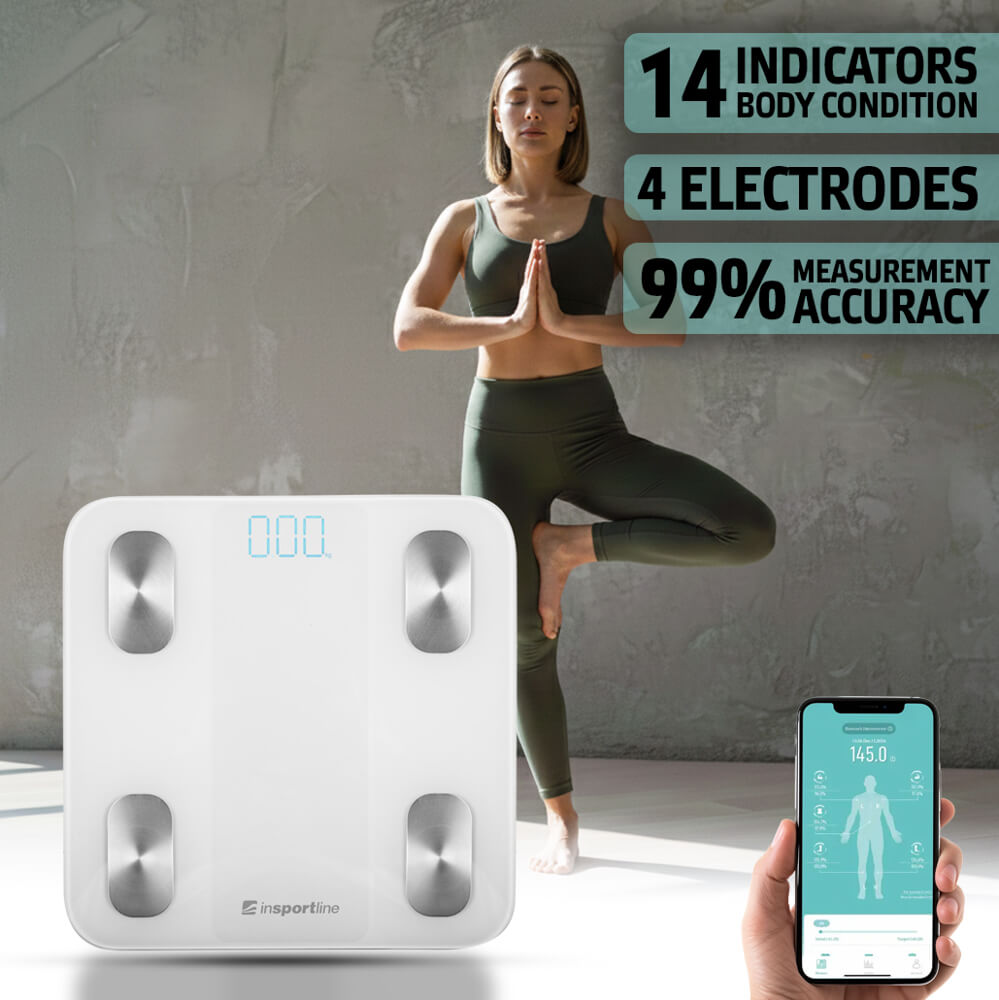 Chytrá osobní váha inSPORTline Syncale 20 bílá