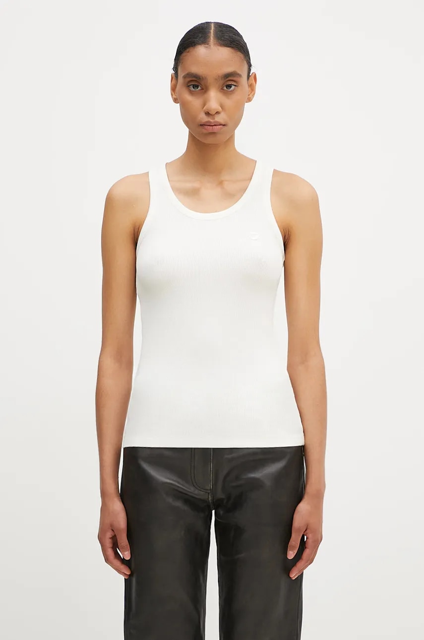 coperni  dámské s viskózou Rib Logo Tank Top