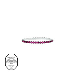 CRYSTalp Elastický tenisový náramek s fuchsiovými Swarovski krystaly Aura 22270.DRO.E
