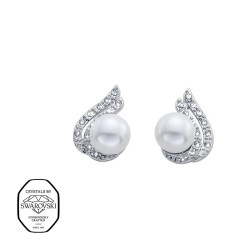 CRYSTalp Elegantní perlové náušnice se Swarovski krystaly 42104.R