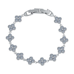 CRYSTalp Krásný náramek s čirými kytičkami 22289.WHI.R