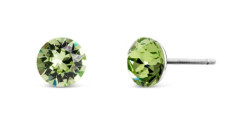 CRYSTalp Oblíbené náušnice se zelenými Swarovski krystaly Tubby Mini 4200.PER.R