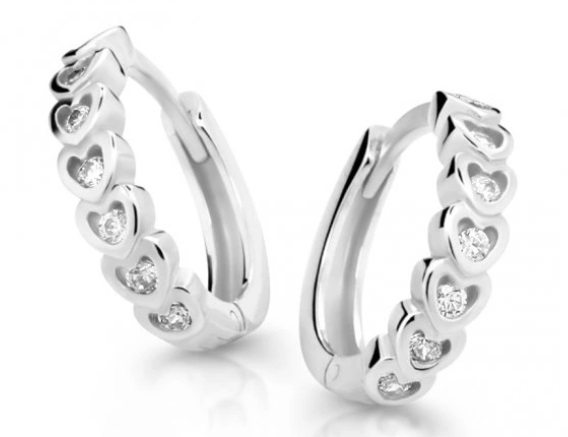 Cutie Diamonds Dětské kruhové náušnice z bílého zlata s brilianty C3341-10-10-X-2-D