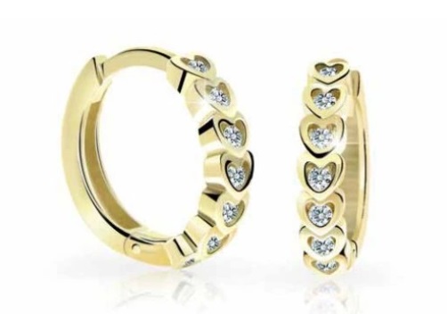 Cutie Diamonds Dětské kruhové náušnice ze žlutého zlata s brilianty C3340-10-10-X-1-D