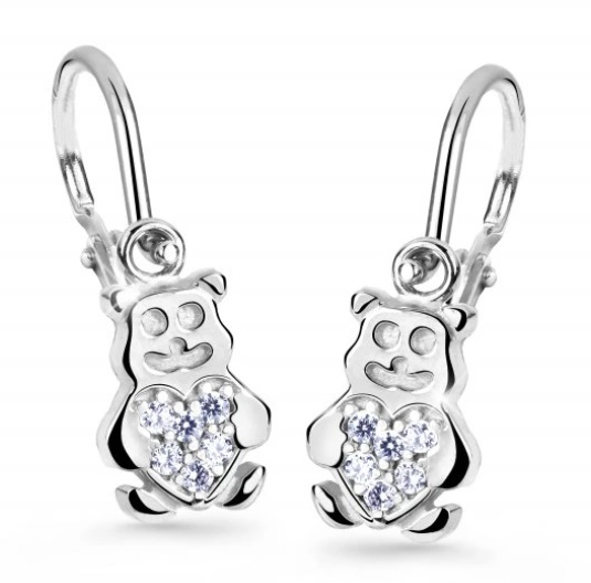 Cutie Diamonds Dětské náušnice z bílého zlata Medvídci s brilianty DC2751-10-10-X