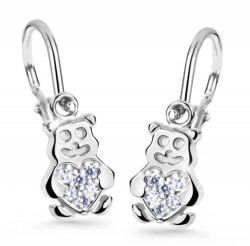 Cutie Diamonds Dětské náušnice z bílého zlata Medvídci s brilianty DC2751-10-10-X