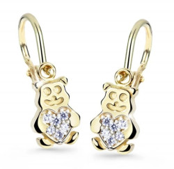 Cutie Diamonds Dětské zlaté náušnice Medvídci s brilianty DC2751-10-10-X