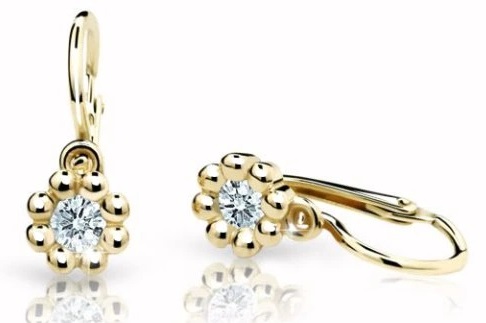 Cutie Diamonds Kytičkové dětské náušnice ze žlutého zlata s brilianty DC2030-10-00-X-1