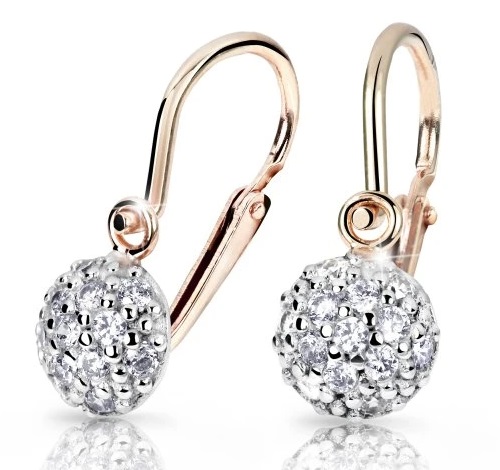 Cutie Diamonds Luxusní dětské bicolor náušnice ze zlata s brilianty DC2747-10-00-X