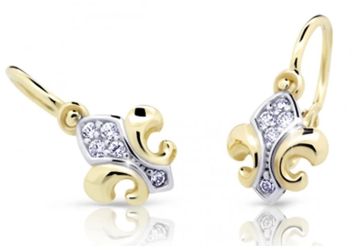 Cutie Diamonds Slušivé dětské bicolor náušnice ze zlata s diamanty C2219-10-10-X-1-D