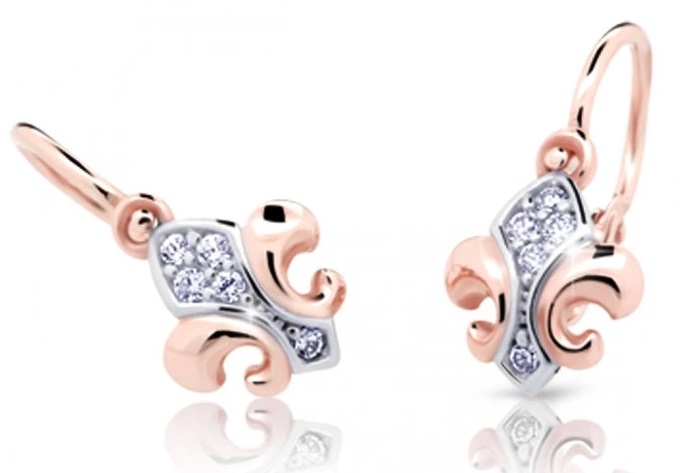 Cutie Diamonds Slušivé dětské bicolor náušnice ze zlata s diamanty C2219-10-10-X-4-D