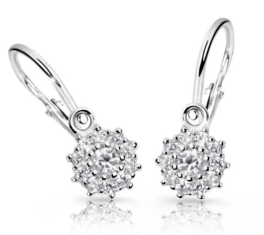 Cutie Diamonds Třpytivé dětské náušnice z bílého zlata s brilianty DC2749-10-10-X
