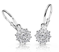 Cutie Diamonds Třpytivé dětské náušnice z bílého zlata s brilianty DC2749-10-10-X