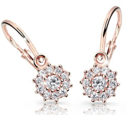 Cutie Diamonds Třpytivé dětské náušnice z růžového zlata s brilianty DC2749-10-10-X-4