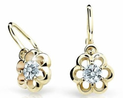 Cutie Diamonds Zlaté dětské náušnice Kytičky s brilianty DC1947-10-00-X