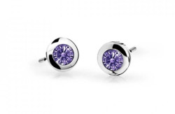 Cutie Jewellery Dětské náušnice z bílého zlata C1537-30-X-2 fialová
