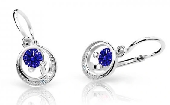 Cutie Jewellery Dětské náušnice z bílého zlata C1997-10-X-2 modrá