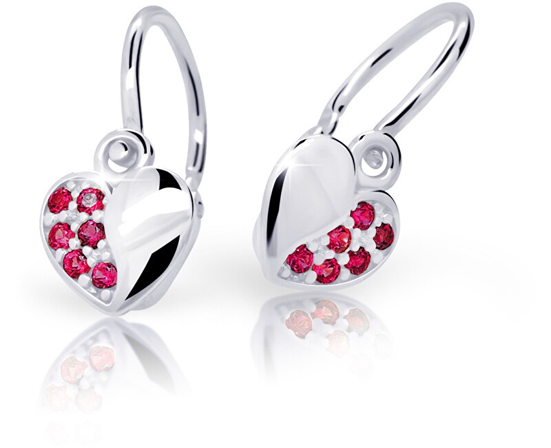 Cutie Jewellery Dětské náušnice z bílého zlata C2160-10-X-2 červená