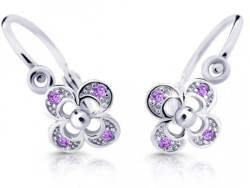 Cutie Jewellery Dětské náušnice z bílého zlata C2200-10-X-2 fialová