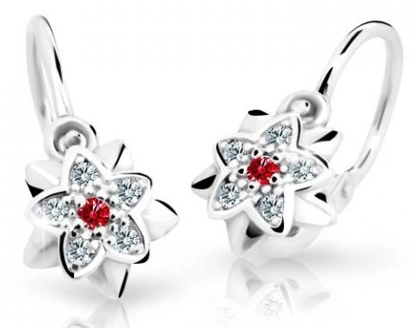 Cutie Jewellery Dětské náušnice z bílého zlata C2210-10-X-2 červená