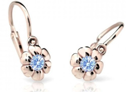 Cutie Jewellery Dětské náušnice z růžového zlata C2151-10-X-4 světle modrá