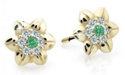 Cutie Jewellery Krásné dětské náušnice ze žlutého zlata C2202-30-X-1 zelená