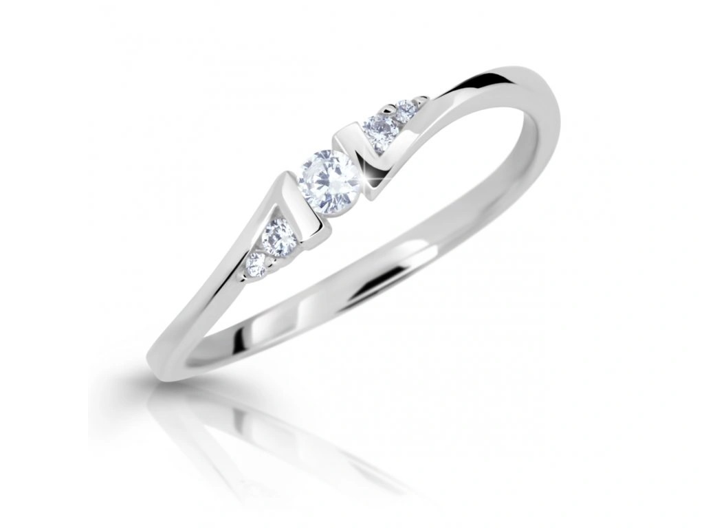 Cutie Jewellery Okouzlující prsten z bílého zlata se zirkony Z6720-3054-10-X-2 52 mm