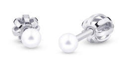 Cutie Jewellery Perlové náušnice z bílého zlata Z3003/4/5 0,3 cm