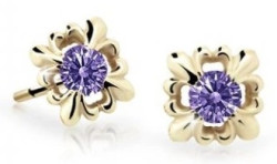 Cutie Jewellery Roztomilé dětské náušnice ze žlutého zlata C2212-30-X-1 fialová