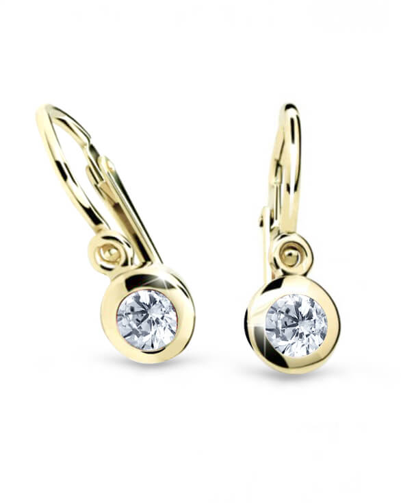Cutie Jewellery Zlaté dětské náušnice C1537-10-X-1 bílá