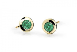 Cutie Jewellery Zlaté dětské náušnice C1537-30-X-1 zelená