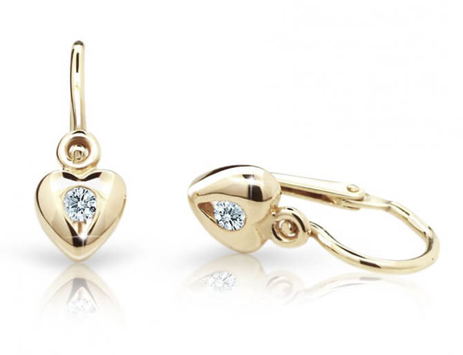 Cutie Jewellery Zlaté dětské náušnice C1556-55-X-1 bílá