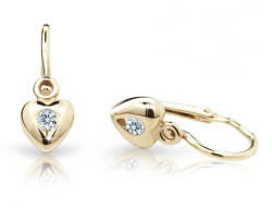 Cutie Jewellery Zlaté dětské náušnice C1556-55-X-1 bílá