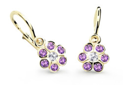 Cutie Jewellery Zlaté dětské náušnice C1737-10-X-1 fialová