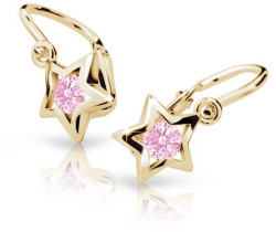Cutie Jewellery Zlaté dětské náušnice C1942-10-X-1 růžová