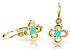 Cutie Jewellery Zlaté dětské náušnice C2013-10-X-1 světle zelená