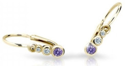 Cutie Jewellery Zlaté dětské náušnice C2255-10-X-1 fialová