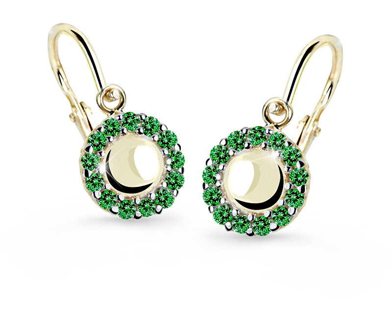 Cutie Jewellery Zlaté dětské náušnice C2750-10-X-1 zelená