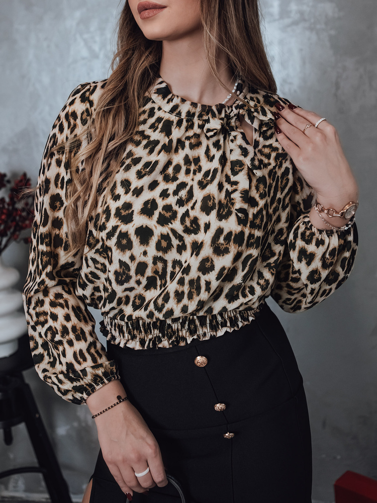 Dámská halenka oversize s leopardím vzorem