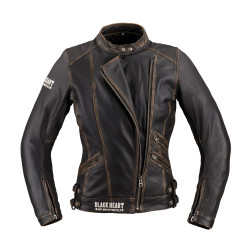 Dámská kožená moto bunda W-TEC Black Heart Lizza vintage hnědá XS