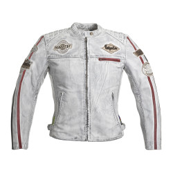 Dámská kožená moto bunda W-TEC Sheawen Lady White bílá XS
