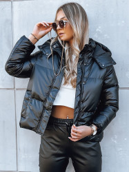 Dámská koženová bunda COLLAR Barva černá DSTREET