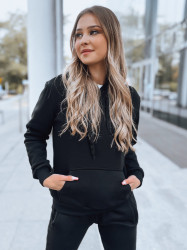 Dámská mikina BASIC s kapucí černá Dstreet